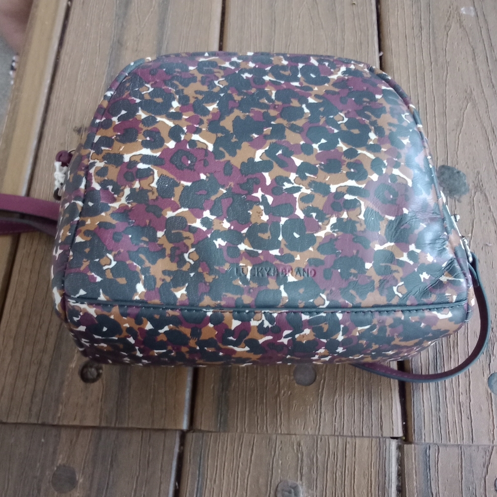 LUCKY BRAND KATA LEATHER CROSSBODY BAG IN VISTA LEOPARD SMOOTH LEATHER